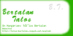 bertalan talos business card